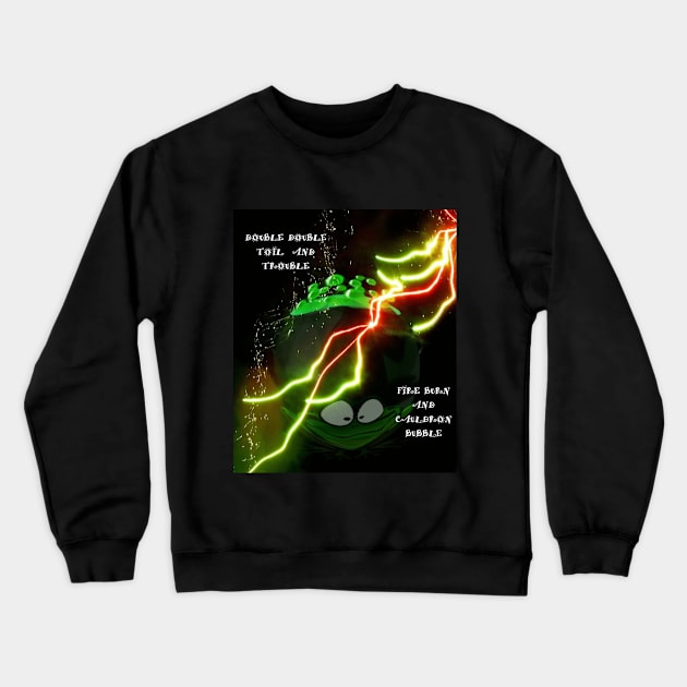 Halloween cauldron and frog Crewneck Sweatshirt by Welshsparkle